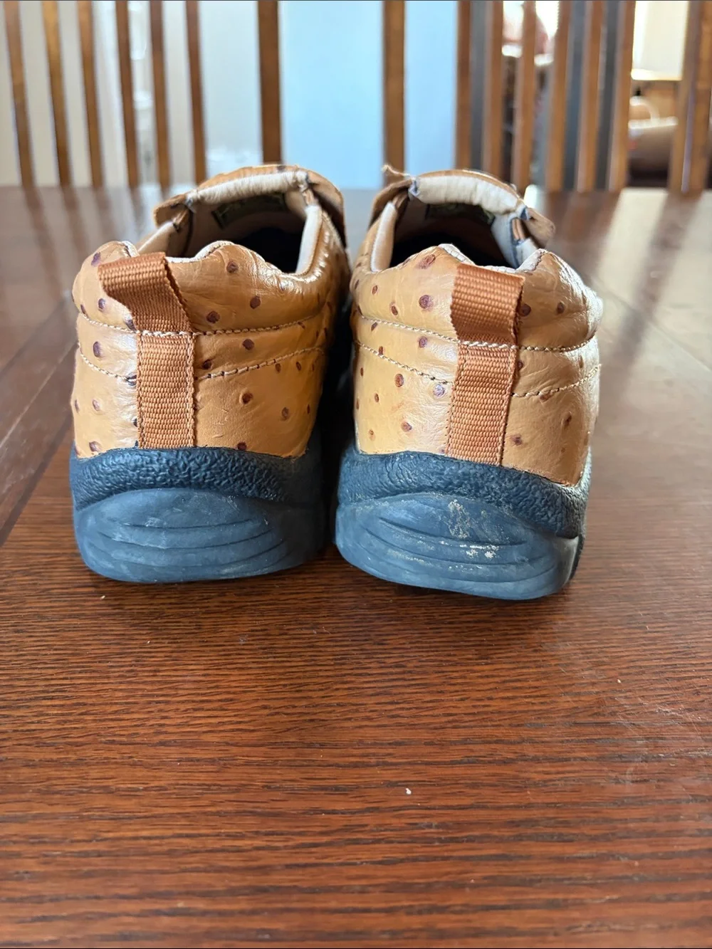 Roper Men's Tan/Brown Ostrich-Textured Slip-On Shoes
